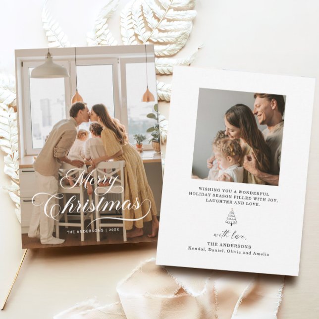 Helgdag för fotokort för elegantens julfamilj inbjudningar (Skapare uppladdad)