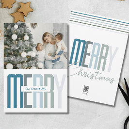 Helgdag för fotomollkort för familjen Merry Elegan Julkort