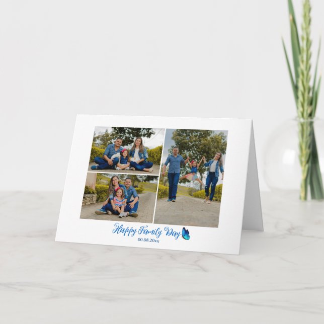 Helgdag för foton i Modern Lycklig Family Day Kort (Framsida)