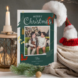 Helgdag för fotopatrupp för julkortsfamiljen helg vykort