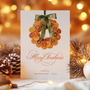 Helgdag för fotoport för andningsjul för orange julkort