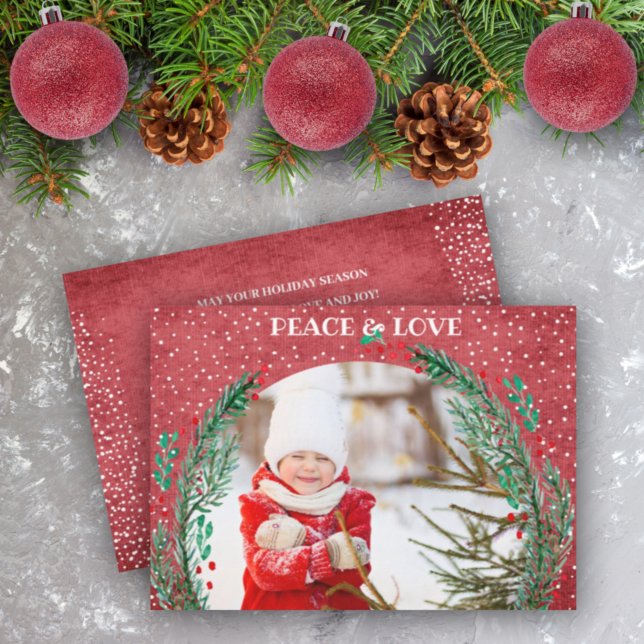 Helgdag för fotoport för andningsjul i gräs julkort (Skapare uppladdad)