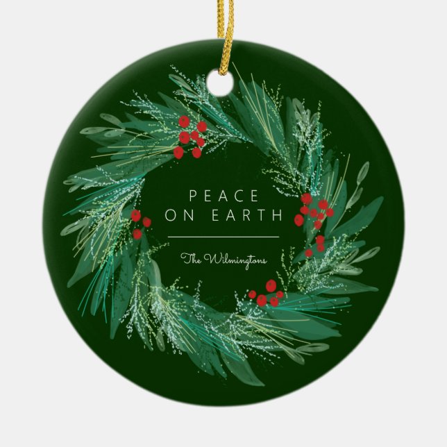 Helgdag för fredsädeskjul, keramiskt prydnadsförem julgransprydnad keramik (Framsidan)