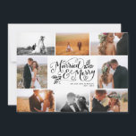 Helgdag för gift och merry Multi-Photo Collage Julkort<br><div class="desc">Fira din första julklapp som är gift med det här helgdag med snyggt som innehåller vår handskrivna typografi som säger "Gift och Merry" med handdragna tokiga bär. En 8-fotokollage visar och högdagrar dina favoritfoton. perfekt för det nygifta paret till använda som ett tillkännagivande i bröllop eller tack som ni kort...</div>