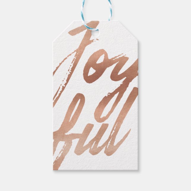 Helgdag för glatt Guld-penselskripttypografi Presentetikett (Framsidan)