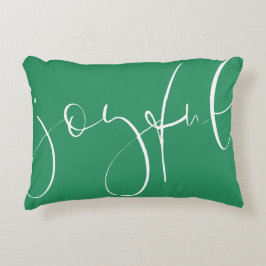 helgdag för glatt skriptgrönt prydnadskudde