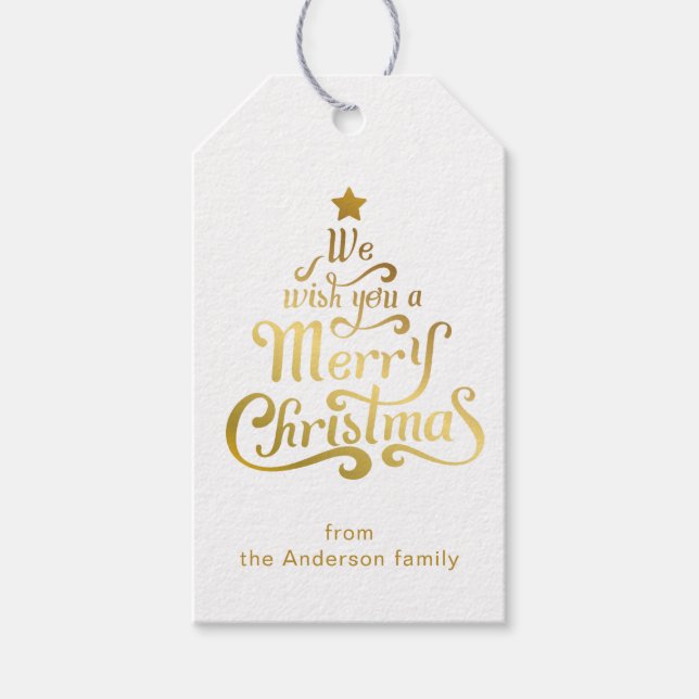 helgdag för god jul roligt personlig presentetikett (Framsidan)