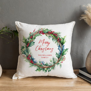 Helgdag för god jul Script-utslag Kudde