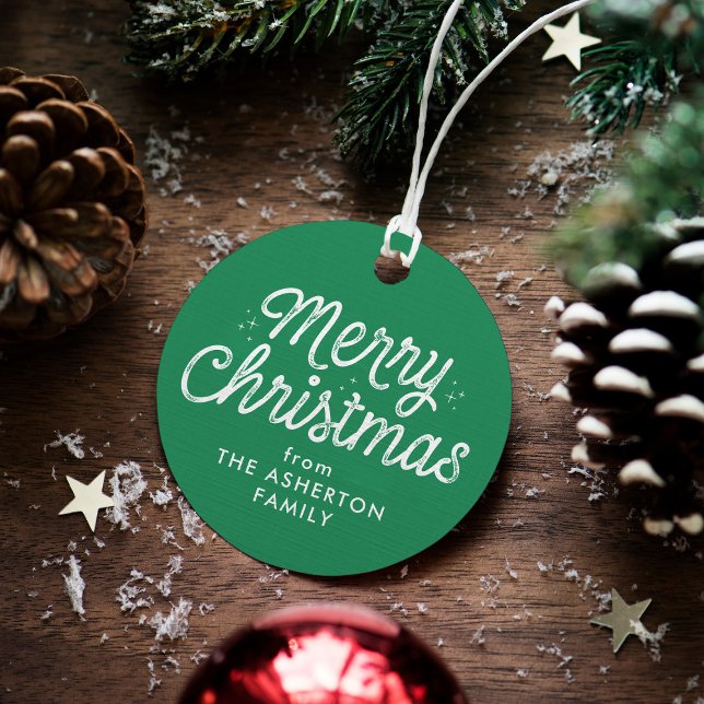 helgdag för grönt av återfotoskript i god jul gåvor etiketter (Skapare uppladdad)