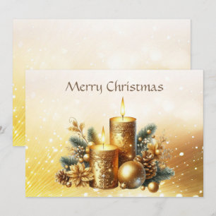 Helgdag för Guld Candles-julkort Julkort