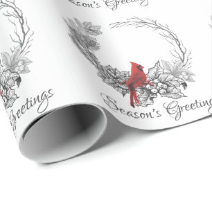 Helgdag för hälsningar på andedräkten och rödfågel presentpapper