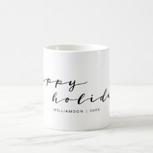 Helgdag för handskriftsfamiljen glad helg Elegant Kaffemugg