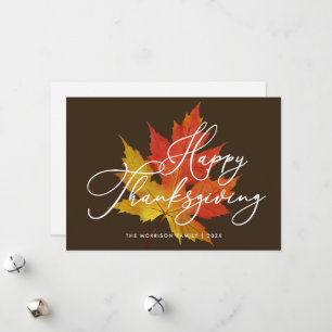 helgdag för höstkortet löv thanksgiving julkort