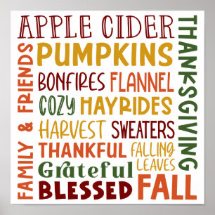 Helgdag för höstvinter - höstvinter - Thanksgiving Poster