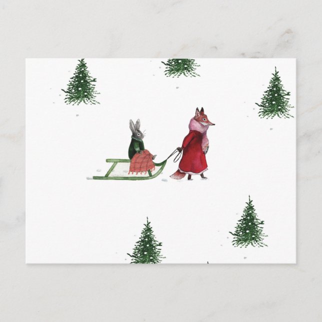 Helgdag för illustration av kallets vinterdag vykort (Framsida)