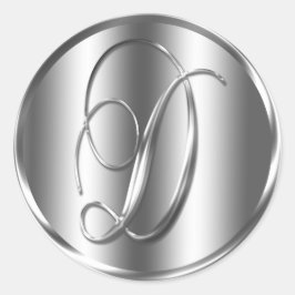 Helgdag för inbjudan till bröllopsinbjudan i Monog Runt Klistermärke