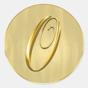 Helgdag för inbjudan till säljbröllop i guld Monog Runt Klistermärke