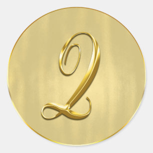 Helgdag för inbjudan till säljbröllop i guld Monog Runt Klistermärke