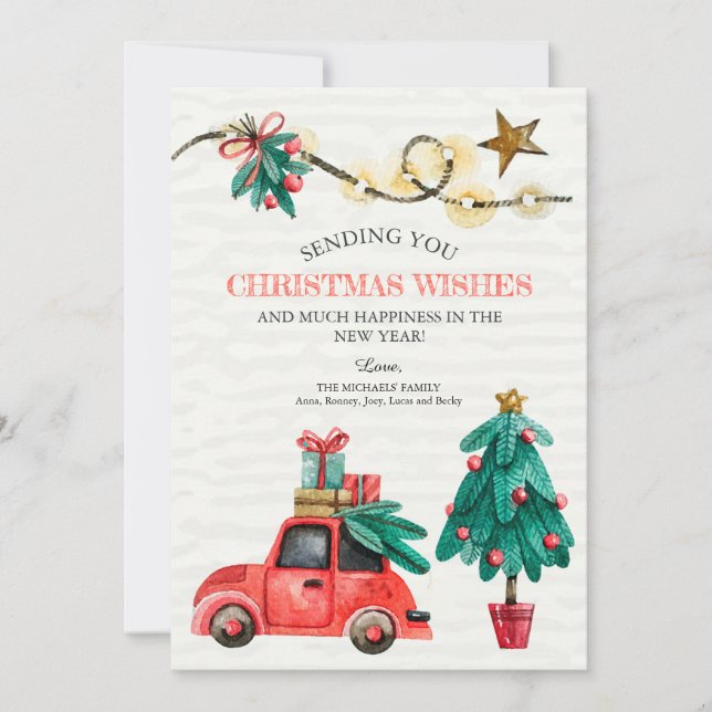 Helgdag för information om julfärgsfärg julkort (Framsida)