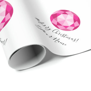 Helgdag för jul för rosa diamantgemstone presentpapper