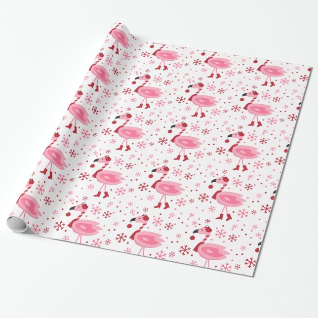 Helgdag för jul för strand för Florida Flamingo Presentpapper (Utrullad)