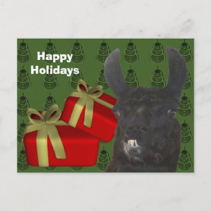 Helgdag för jul för svart Llamalantgård djur Helg Vykort