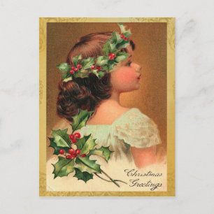Helgdag för jul för traditionelljärnekflicka helg vykort