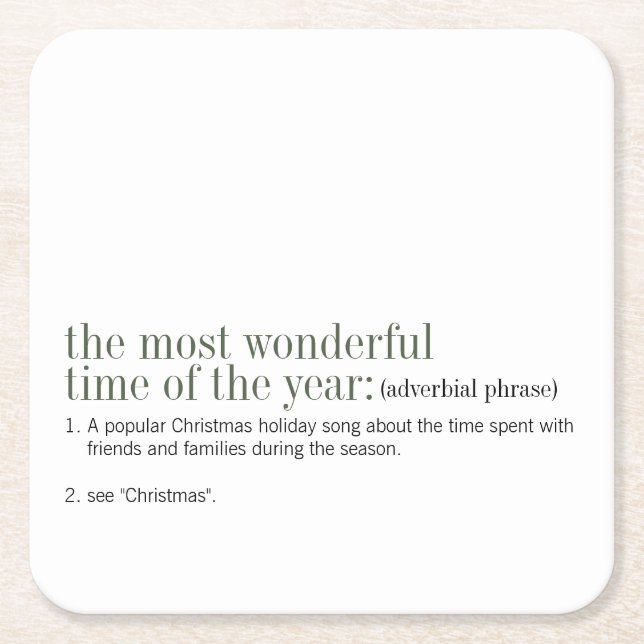 Helgdag för juldefinition underlägg papper kvadrat (Framsidan)