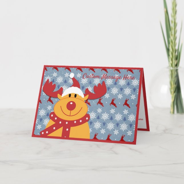 Helgdag för julen i Hund Reindeer Öron Kort (Framsida)