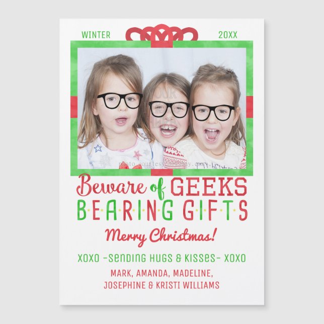 Helgdag för julfamiljen Photo Funny Geeks (Framsida)