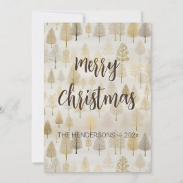 Helgdag för julgranskort guld Silver Träd Gräs Julkort