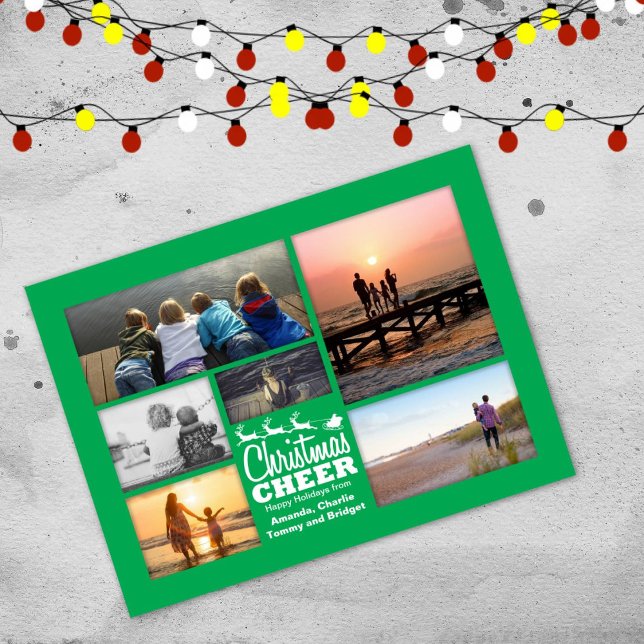 Helgdag för julklapp - Grönt för fotovykort Helg Vykort (Skapare uppladdad)