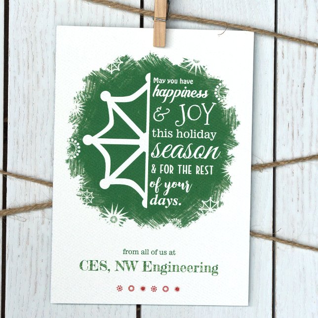 Helgdag för julklapp - Grönt Inbjudningar (Green Logo, Bright Green Company Holiday Cards, Green Christmas Bulk Order Card Templates)