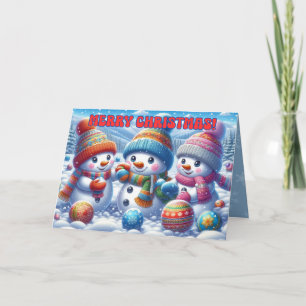 Helgdag för julkort för snögubbar kort