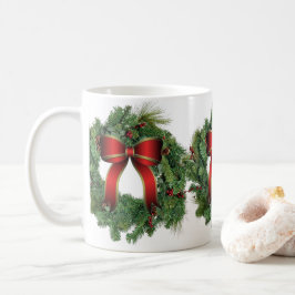 Helgdag för julkrans - hemkeramik kaffemugg