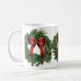 Helgdag för julkrans - hemkeramik kaffemugg