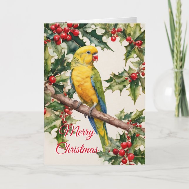 Helgdag för julparrakek helgkort (Framsida)