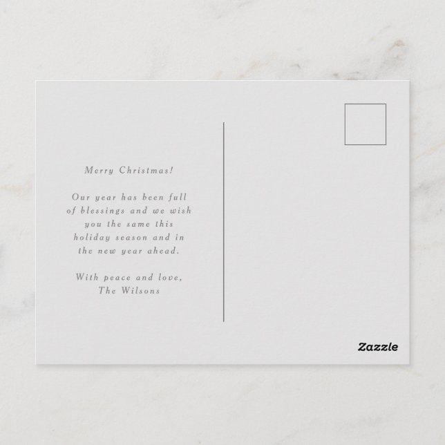 Helgdag för jultomsavisering i elegant vykort (Baksida)