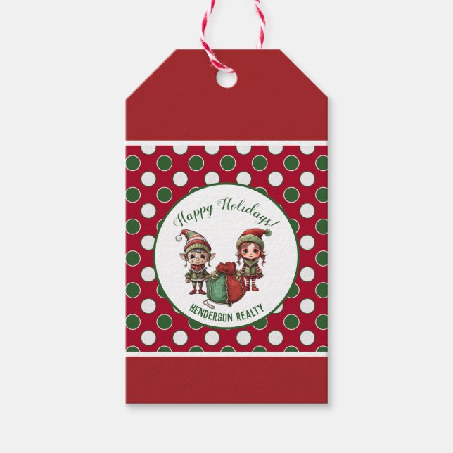 Helgdag för jultomten - Anpassningsbarna Business Presentetikett (Framsidan)