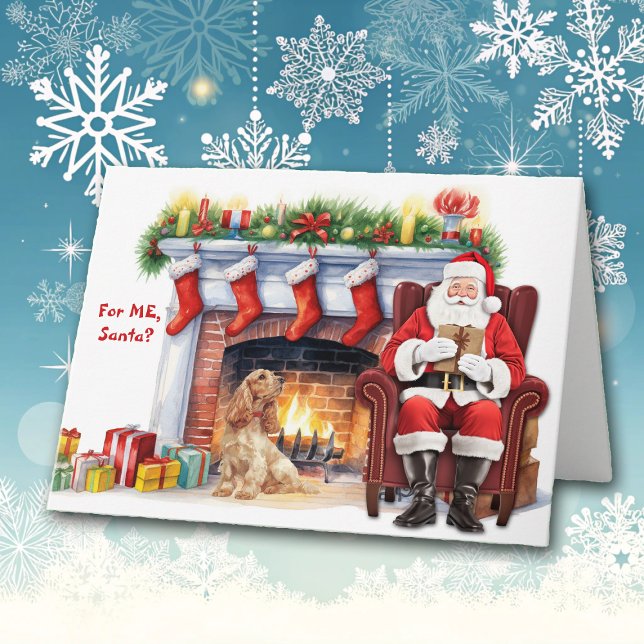 Helgdag för jultomtens Gift Buff Cocker Spanska Hu Helgkort (Skapare uppladdad)