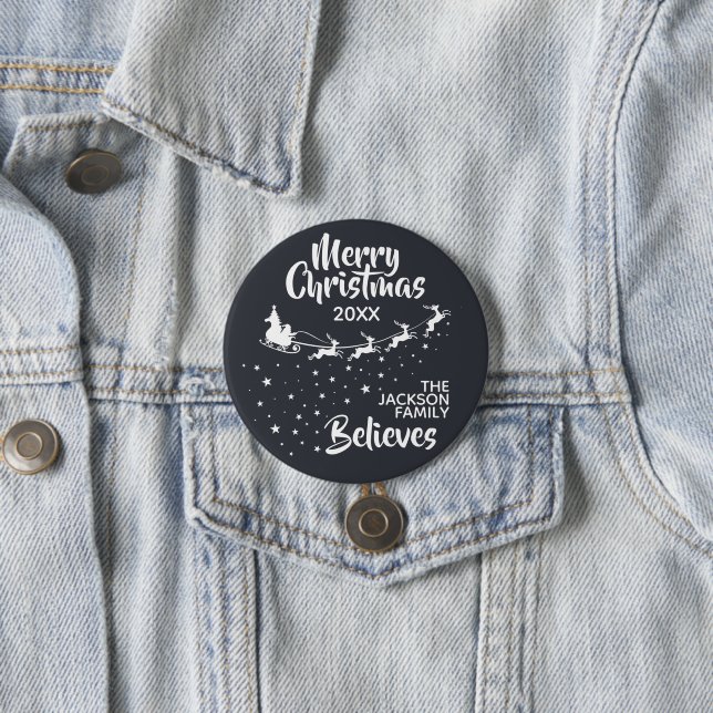 Helgdag för jultomtens sömniga renar knapp (In Situ)