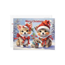 Helgdag för julvalpar vykort