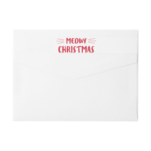 Helgdag för katt för Meowy jul | gullig Etikettband (Baksidan)