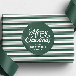 helgdag för klassisk grönt i god jul runt klistermärke