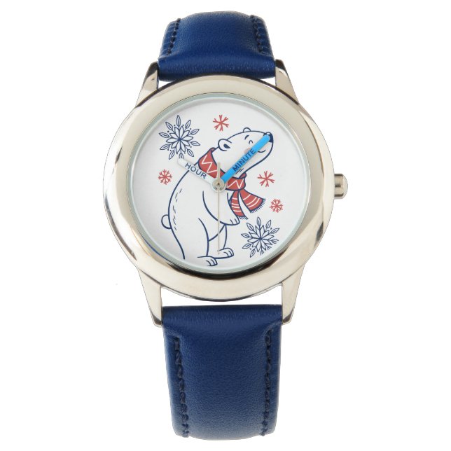Helgdag för konstgjord Polar Bear Winter Armbandsur (Framsida)