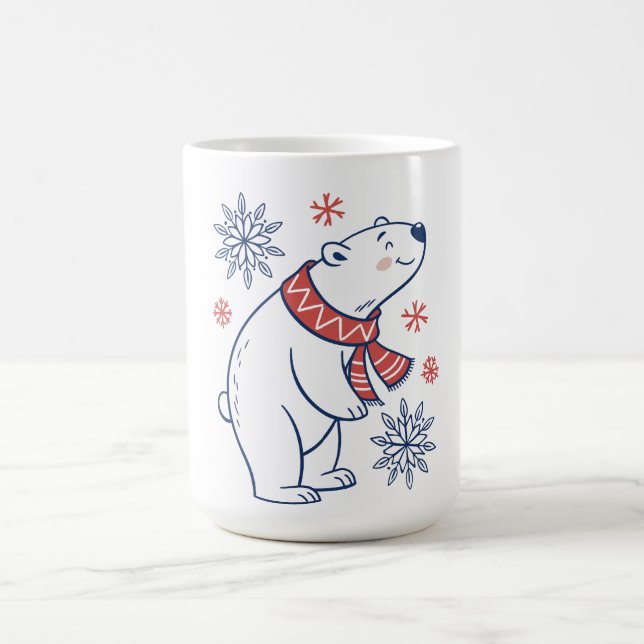 Helgdag för konstgjord Polar Bear Winter Kaffemugg (Center)