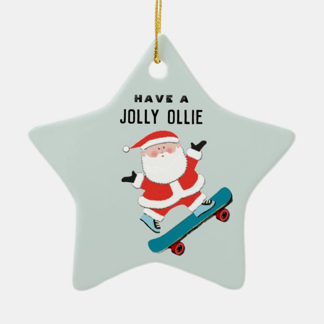 helgdag för kreativets skateboarding julgransprydnad keramik (Framsidan)