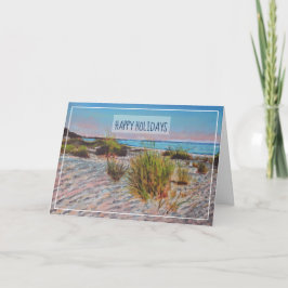 Helgdag för kustnära bågsolnedgång helgkort