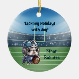 Helgdag för kvartsparter i Fransk av kutym Tecknad Julgransprydnad Keramik