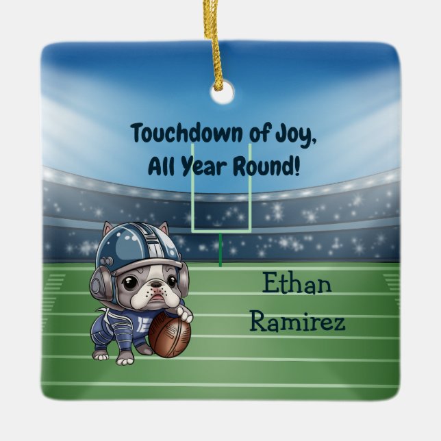 Helgdag för kvartsparter i Fransk av kutym Tecknad Julgransprydnad Keramik (Framsida)